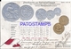 111007 PERU ART EMBOSSED FLAG AND MULTI COINS POSTAL POSTCARD - Pérou