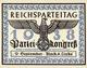 Reichsparteitag Nürnberg WKII - Einlasskarte 9. Sept. Parteikongreß 1938 -senkr. Gefaltet- - War 1939-45