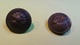 Lot De 2 BOUTONS Anciens - Diamètre Environ 18 Mm - Vêtement Armée Militaire Guerre Soldat /3 - Knoppen