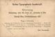 Vorläufer 1888 Berlin (1000) Typographische Gesellschaft Vereins Sitzung 23. Juni II (fleckig) - Autres & Non Classés