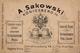 Vorläufer Ca. 1880 Königsberg Ostpr. Kaviar Werbung A. Sakowski Text Deutsch Russisch II (fleckig, Ecke Abgestoßen, Mark - Autres & Non Classés