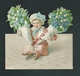 Très Ancien Découpis.  Enfant Avec Bouquets De  Fleurs,  Muguets -  2 Scans - Enfants