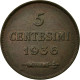 Monnaie, San Marino, 5 Centesimi, 1936, Rome, SPL, Bronze, KM:12 - Saint-Marin