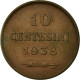 Monnaie, San Marino, 10 Centesimi, 1938, Rome, TTB+, Bronze, KM:13 - Saint-Marin