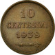 Monnaie, San Marino, 10 Centesimi, 1938, Rome, SUP+, Bronze, KM:13 - Saint-Marin