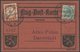 1912, 1 M. Gelber Hund, 1x Vorderseitg Und 2x Rückseitig, Dabei 1x Aufdruckfehler Huna Statt Hund, Auf Flugpostkarte, So - Airmail & Zeppelin