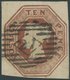 GROSSBRITANNIEN 6 O, 1848, 10 P. Rotbraun, Nummernstempel 21, Vollrandig, Pracht, Mi. 800.- - Other & Unclassified