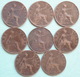 Grande Bretagne - Royaume Uni - One Penny Regina VICTORIA  1896 - 1897 - 1898 - 1899 - 1900 - 1901 Lot 8 Pièces Monnaies - D. 1 Penny