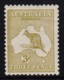 Australia 1913 Kangaroo 3d Olive 1st Wmk MH - Listed Variety- - Ongebruikt