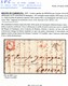 ANTICHI STATI ITALIANI IV SARDEGNA Lettera Con 40c Vermiglio Tenue (tinta Del 1855 ) Uso Isolato Certificato Cardillo - Sardaigne