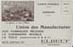 ELBEUF : Carte Postale Publicitaire Recto Verso Avec Talon Réponse De  "Union Des Manufactures" - Elbeuf