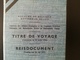 TITRE DE VOYAGE DE BELGIQUE POUR RÉFUGIÉ POLITIQUE TIMBRES FISCAUX BELGIQUE TIMBRE FISCAL - Documents Historiques