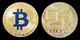 1 Pièce Plaquée OR ( GOLD Plated Coin ) - Bitcoin BTC ( Bleu ) - Other & Unclassified