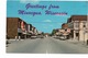 MINOCQUA, Wisconsin, USA, Main Street & Stores, Old Cars, 1960-70's Chrome Postcard - Autres & Non Classés