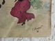 Dessin Aquarelle Encre De Chine Signée Dédicacée 1931 Bamboula Macabre Origine Et Signature à Déterminer...? - Art Populaire