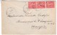 M493 France Lettre 1932 Bonifacio Corse To Budapest 3x 50c Semeuse, Label étiquette Vignette Visitez La Corse I'lle De B - Tourisme (Vignettes)