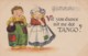 Tango Dance, Dutch Children Humor Romance Theme 'Vill You Dance Mit Me Dot Tango?' C1910s Vintage Postcard - Dance