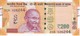 BILLETE DE LA INDIA DE 200 RUPEES DEL AÑO 2017 EN CALIDAD EBC (XF)   (BANKNOTE) GHANDI - India