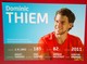 Dominic Thiem   Signed Card - Autografi