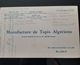 CARTE VISITE TAPIS ALGERIENS ALGER PUBLICITAIRE ILLUSTREE MANUFACTURE  BOULEVARD VALEE ALGERIE AFRIQUE DU NORD COMMERCE - Cartoncini Da Visita