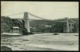 Ref 1287 - 1905 Peacock Postcard - Menai Suspension Bridge & Steam Ship Wales - Caernarvonshire