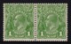 Australia 1926 King George V 1d Green SMW Perf 13.5 DieII/I Pair MNH - Neufs