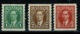 Ref 1290 - Canada 1937 - 3 Coil Stamps Imperf X Perf 8 - SG 368-370 - Mint Stamps Cat £32 - Neufs