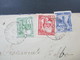 Frankreich Kolonie 1937 Tunesien Beleg Mit 3 Marken / Dreifarben-Frankatur Nassen - Paris Mit Ak Stempel - Lettres & Documents