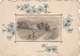 V1 - GLÜCKWUNSCHKÄRTCHEN, Gold Prägekarte Mit Litho, Um 1900, Gute Erhaltung, 10,5 X 9,5 Cm, Linker Rand Beschnitten - Autres & Non Classés