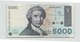 Croatie Billet De 5000 - Croatie