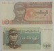 Lot De 2 Billets De Myanmar (Birmanie) 1 Kyat  Pick 56 Et 67 Neuf/UNC - Myanmar