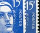 12750 FRANCE  N° 886d ** 15F Bleu Marianne De Gandon : Timbre De Roulette + Normal (non Fourni)  1951  TTB - Roulettes