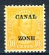 1927 United States Canal Zone MH OG 10 Cent Overprinted Stamp Of Monroe Sc # 99 Perfect Centering - Canal Zone