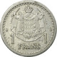 Monnaie, Monaco, Louis II, Franc, Undated (1943), Paris, TTB, Aluminium - 1922-1949 Louis II