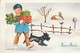 Mignonnette : Bonne Année :  à Paillettes : Enfant Portant Des  Cadeaux Et Son Chien ( Illustrateur - RAINAUD ) - Nouvel An