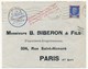 Enveloppe Publicitaire "B.Biberon Et Fils Papetiers Imprimeurs Paris" Affr 1,50F + 50 Pétain Bersier 1942 - 1900 – 1949