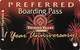 Thunder Valley Casino Lincoln CA - BLANK 1st Year Anniversary Preferred Boarding Pass Slot Card - Casino Cards