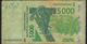 W.A.S. GUINEA BISSAU P917Sn 5000 FRANCS (20)14 2014  DUSTY NO P.h. ! FINE - West African States