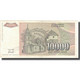 Billet, Yougoslavie, 10,000 Dinara, 1993, 1993, KM:129, TB+ - Jugoslavia