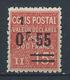 FRANCE - 1926 - Colis Postaux - Y.T. N°58 - 0 F. 55 Sur 15 C. Rouge (1) - Valeur Déclarée - Neuf** - TTB - Mint/Hinged