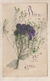 9AL1237 Carte Avec Fleurs Collées  2 SCANS - Autres & Non Classés