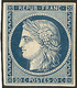 * Non émis. No 8a, Bleu Foncé, Pli Horizontal Mais Superbe D'aspect. - R - 1849-1850 Ceres