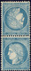 * Tête-bêche. No 60Ab, Paire Verticale, Très Frais. - TB. - RR - 1871-1875 Ceres