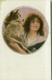 MONESTIER SIGNED 1910s POSTCARDS - WOMAN & DOG -  SERIES 36 - 6 POSTCARDS (BG322) - Monestier, C.