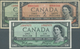 Canada: Set With 3 Banknotes Of The 1954 "Devil's Face Hair Style" Issue Comprising 1 Dollar With Si - Canada