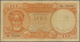 Greece / Griechenland: 10 Drachmai 1954 P. 186a, Used With Several Folds, Stained Paper, Small Pen W - Griechenland