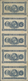 Greece / Griechenland: Vasilion Tis Ellados Uncut Sheet Of 5 Pcs. Of The 50 Lepta ND(1920), P.303a, - Grecia