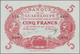 Guadeloupe: Banque De La Guadeloupe 5 Francs L.1901 (1928-45), P.7e, Two Very Soft Vertical Folds At - Sonstige – Amerika