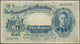 Mauritius: 5 Rupees ND(1937) P. 22, Portait KGVI, Used With Folds And Creases, Light Stain In Paper, - Mauritius