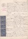 Fiscaux Sur Document 1886 Timbres Copies En Bande De Cinq Du N°9 - Lettres & Documents
